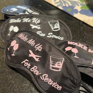 First Class Sleeping Mask (Blk w/ Pink Font)